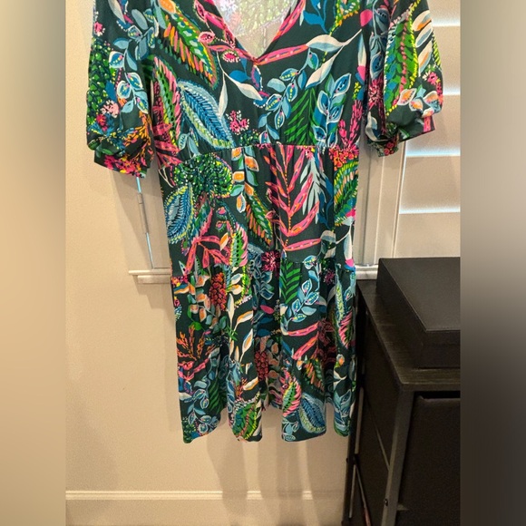 Lilly Pulitzer Chiara Tiered Dress Sunshine Jungle Floral Dress Size Medium - Picture 6 of 16
